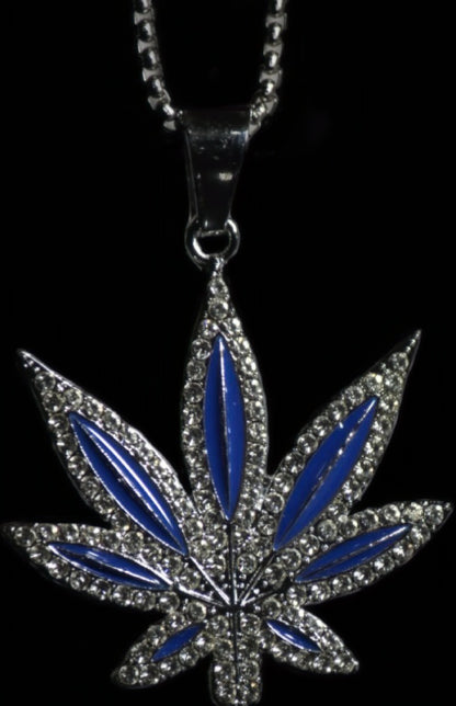 Blue and Silver Leaf Iced Out