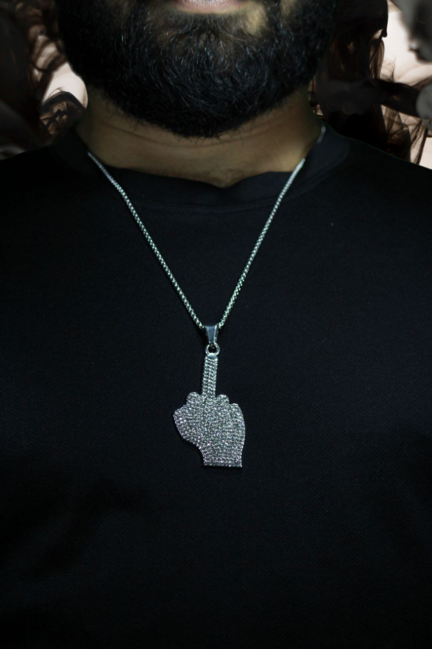 Middle Finger Iced Out