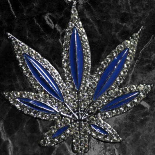 Blue and Silver Leaf Iced Out