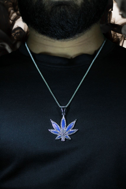 Blue and Silver Leaf Iced Out